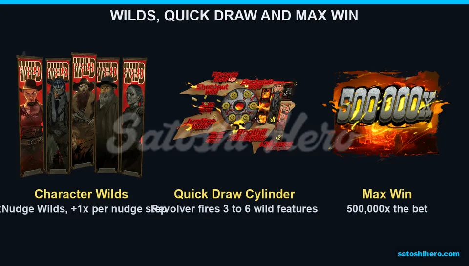 Revolver and wild symbols fill the feature board