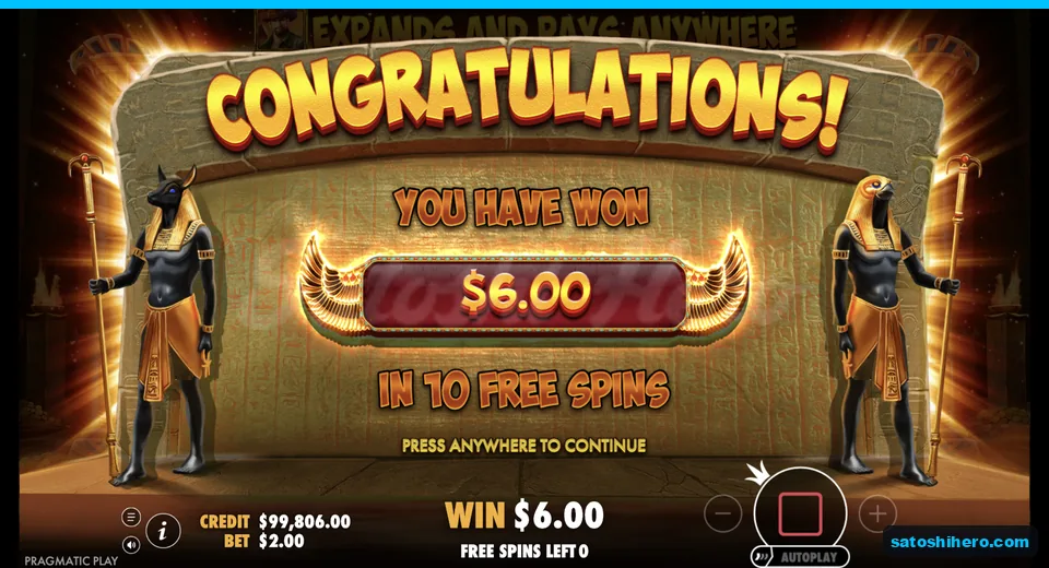 Free spins total win stops at $6.00