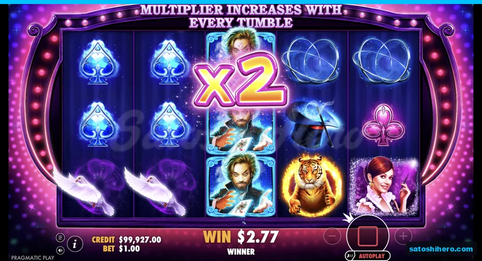Tumble win shows a large x2 multiplier