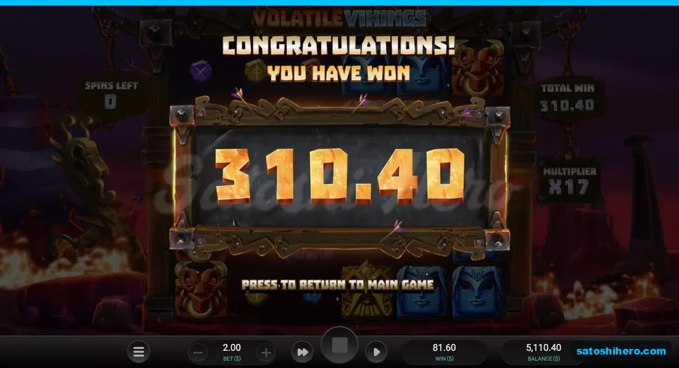 Collect screen shows $310.40 payout