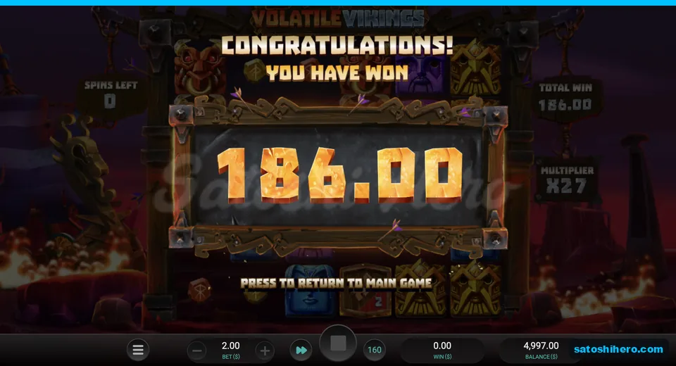 Collect screen shows $186.00 payout