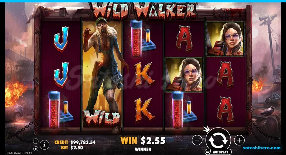 Line win resolves with stacked wild reel