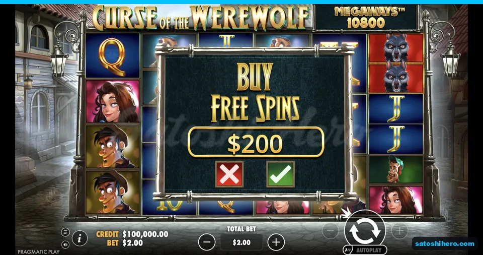 Buy menu opens at the $2 stake