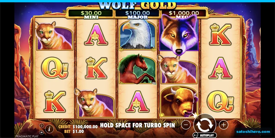 Base grid rests beneath three jackpot prizes