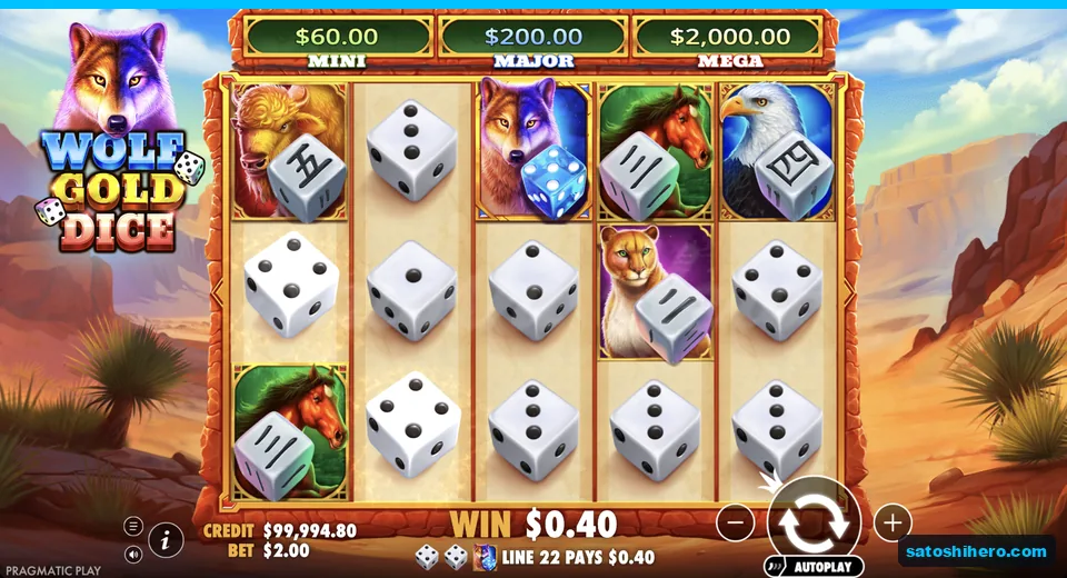 Line win resolves on white dice