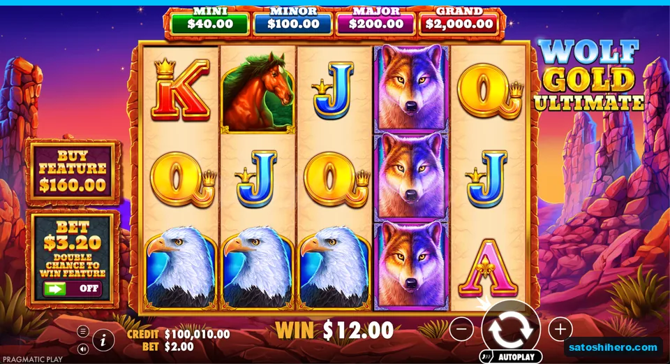 Line win settles for $12.00 on eagle symbols