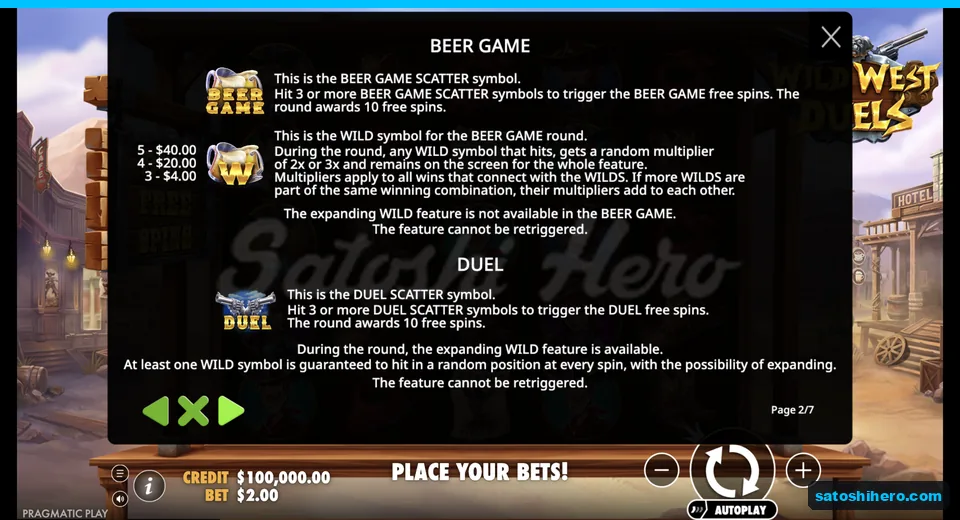 Rules show beer mugs and crossed pistols