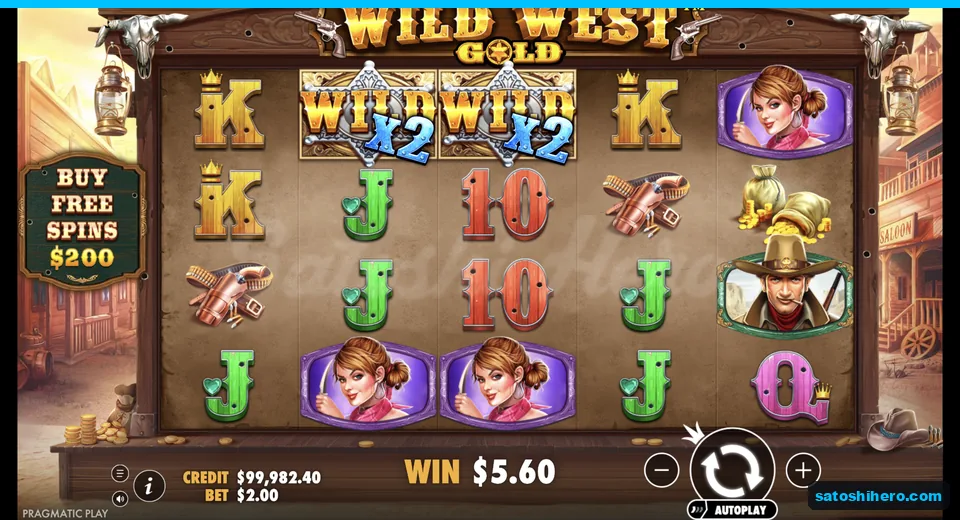 Line win resolves with two x2 wilds