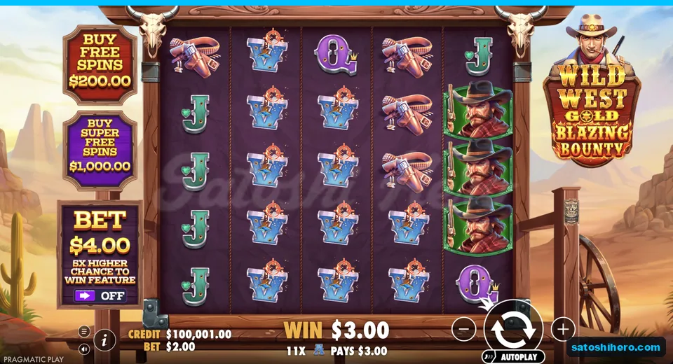 Cluster win pays from connected outlaw symbols
