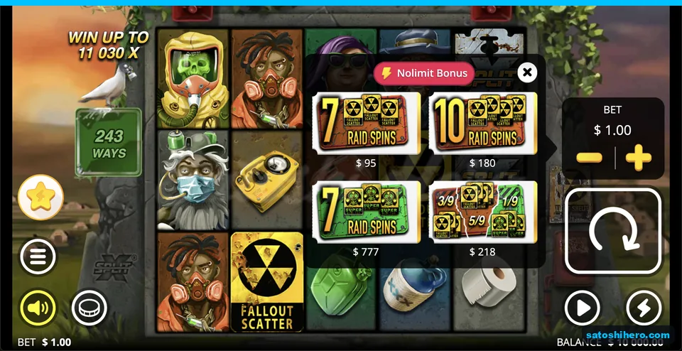 Bonus buy menu lists four entry prices