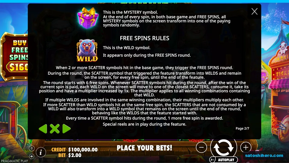 Rules page explains mystery boxes and bear wilds