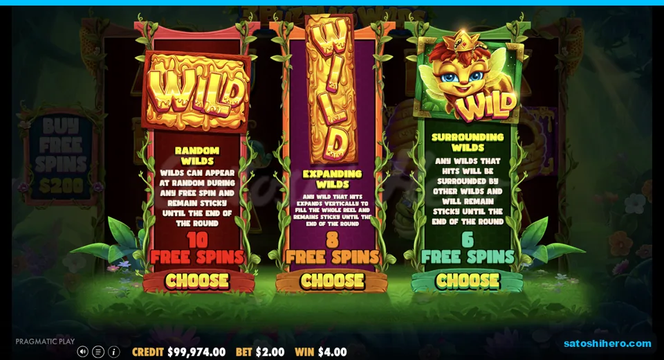Choose screen offers three wild spin modes