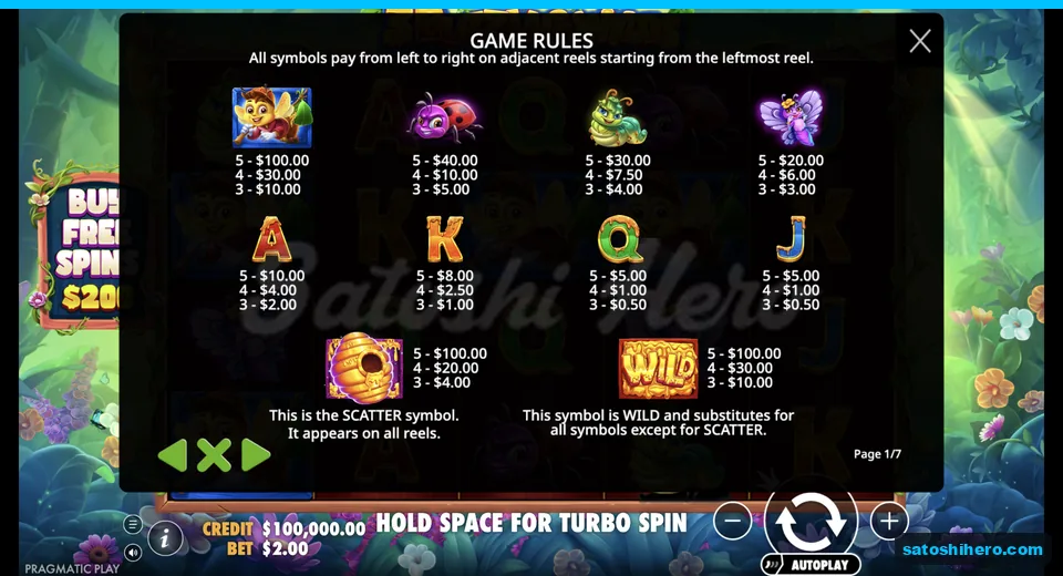 Rules page lists bees and rank payouts