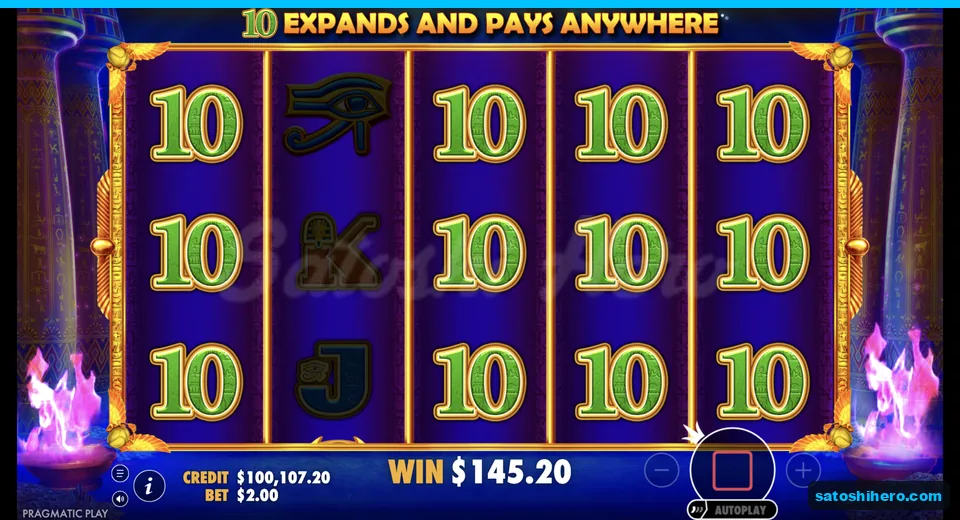 Ten expands across several free-spin reels