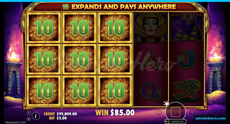 Ten expands across three reels for eighty five dollars