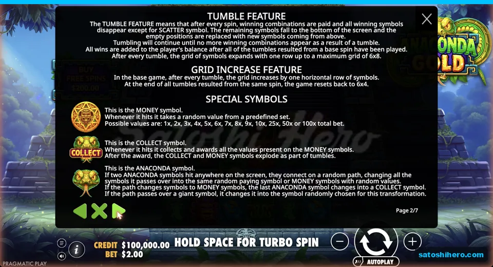 Rules page explains money collect and path symbols