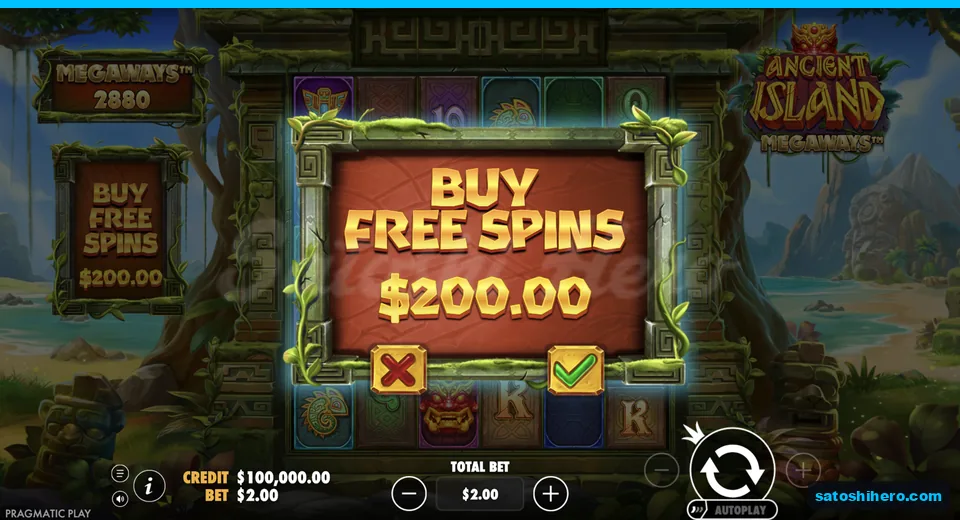 Buy menu opens at the $2 stake