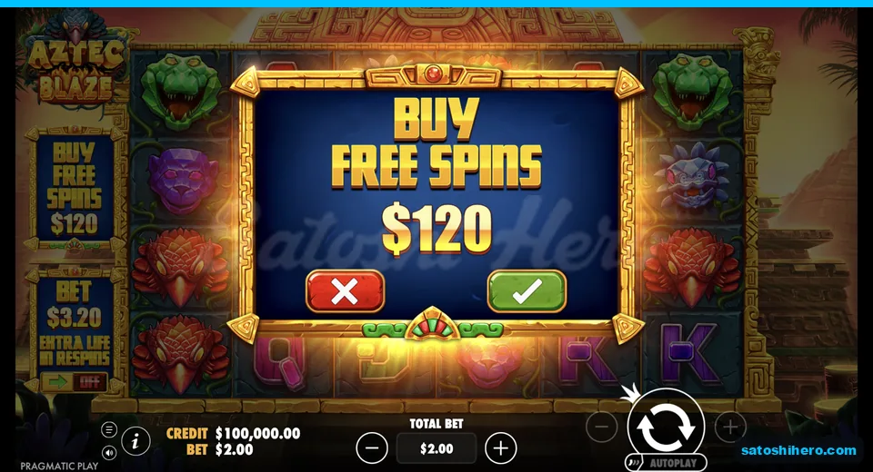 Buy menu opens at $120 on a $2 bet