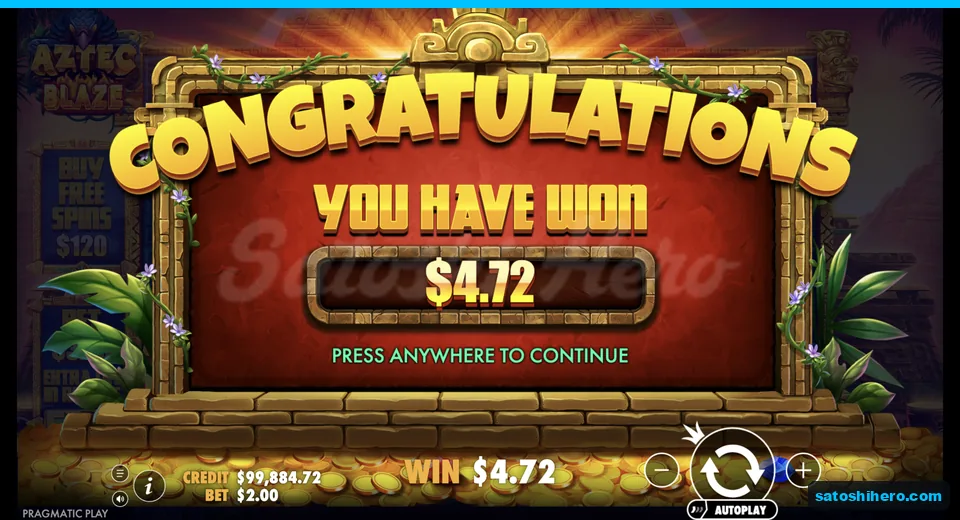 Congratulations screen shows a $4.72 total