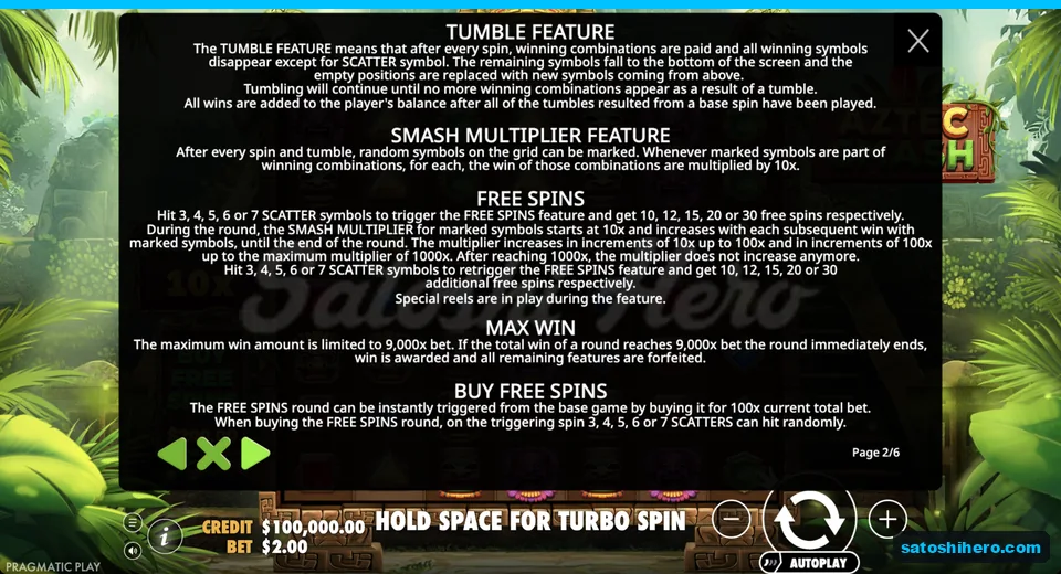 Rules explain free spins and multiplier ladder