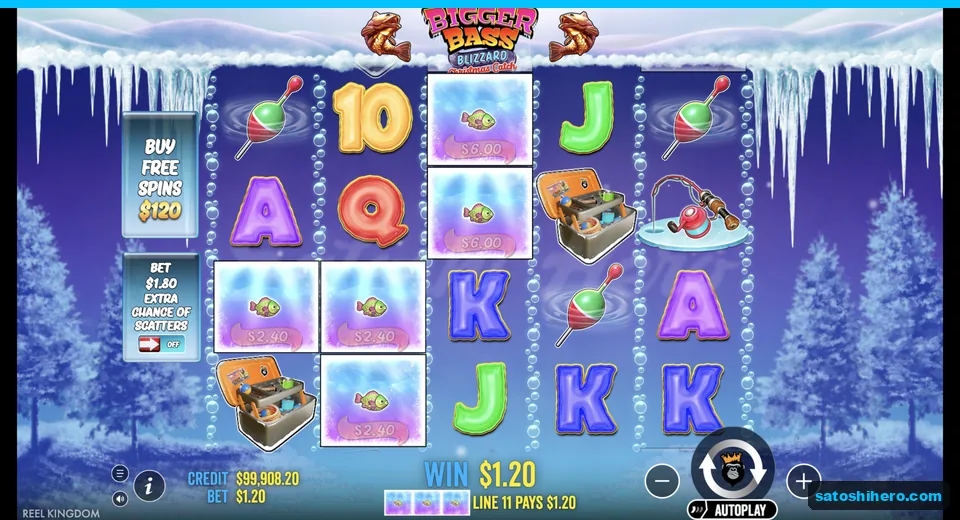 Line win resolves with Money fish nearby