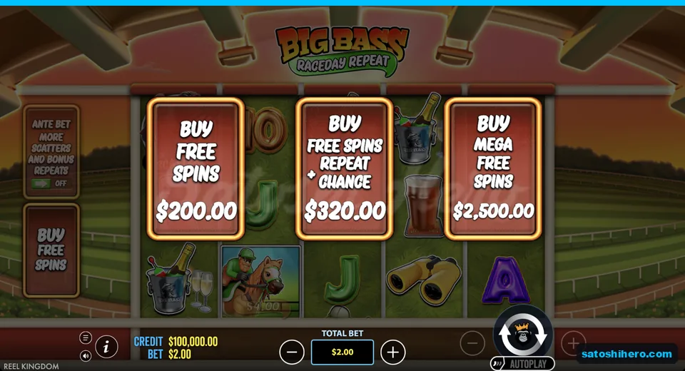 Buy menu opens with three feature prices