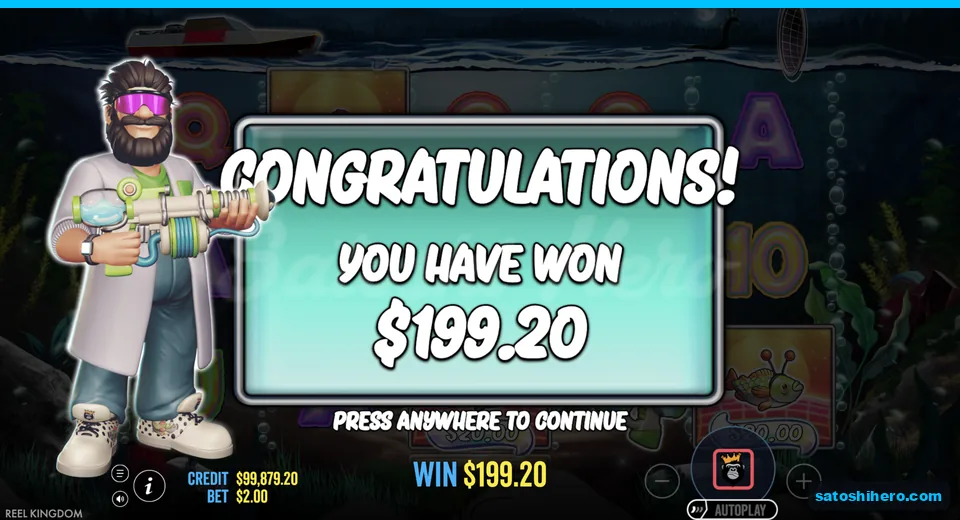 Congratulations screen shows 199.20 repeat total