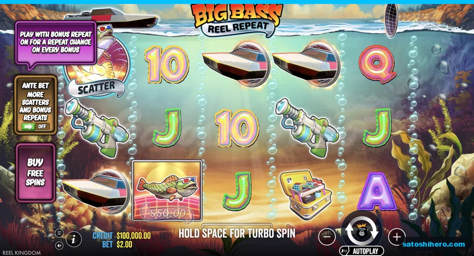 Money fish shows 50.00 value on reels