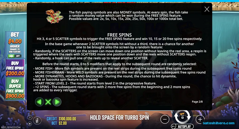 Rules page shows Money fish and modifiers