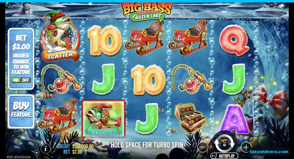 Idle frozen grid with Santa, snowman and fish