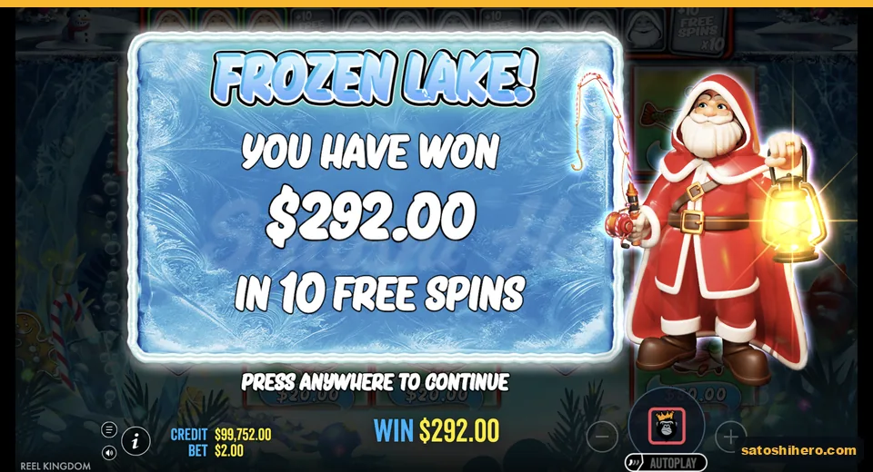 Frozen round payout screen shows $292.00 total
