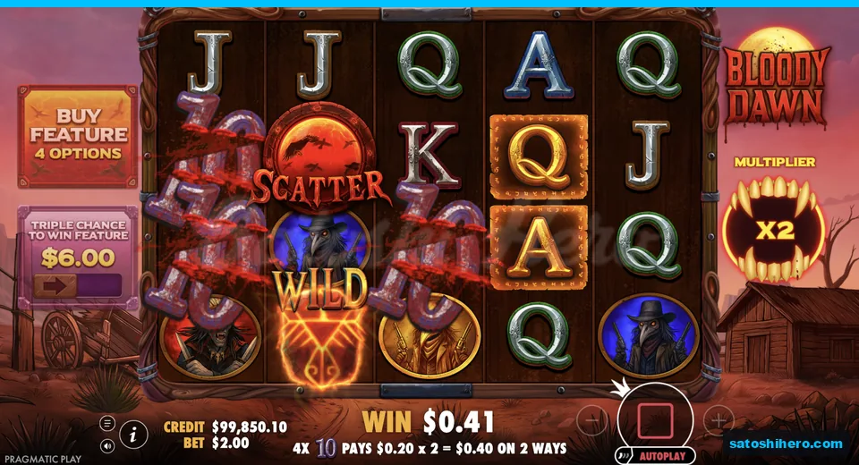 Line win resolves with a x4 multiplier