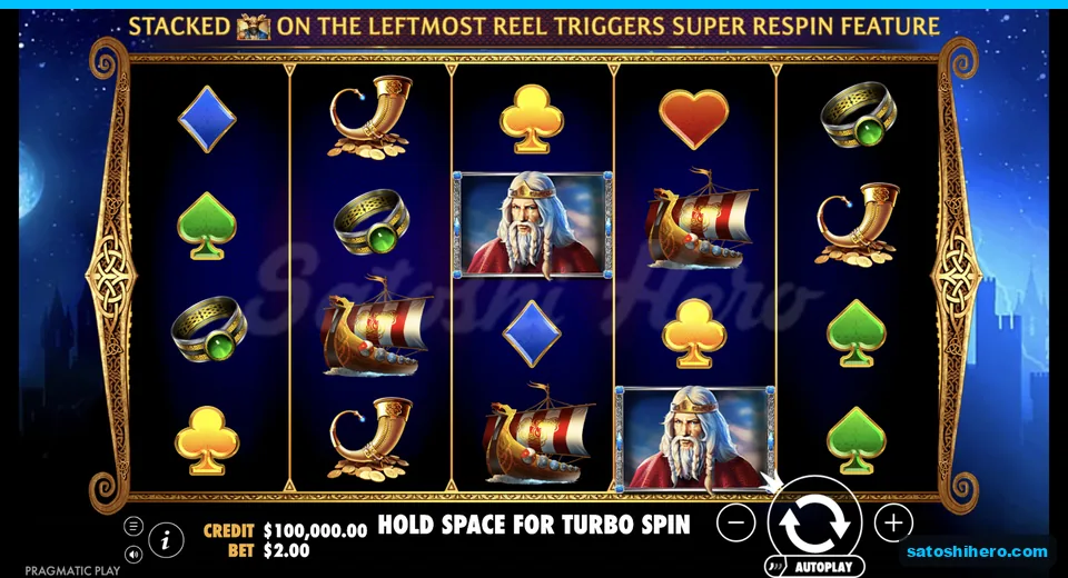 Grid rests with Viking symbols and demo balance