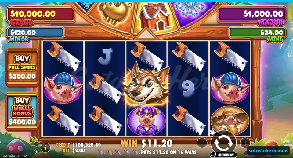 Line win pays $11.20 across 16 ways