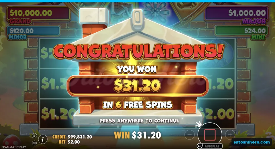 Round-end screen confirms $31.20 total