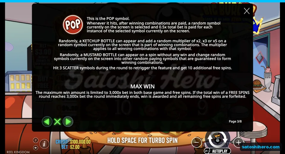 Rules page shows POP, Ketchup and Mustard symbols