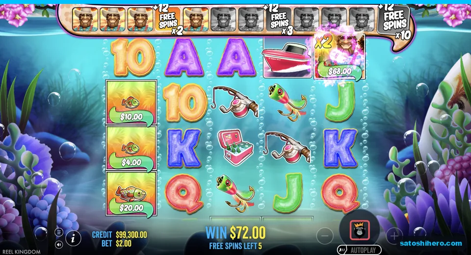 Fisherman Wild collects $68 with 2x multiplier