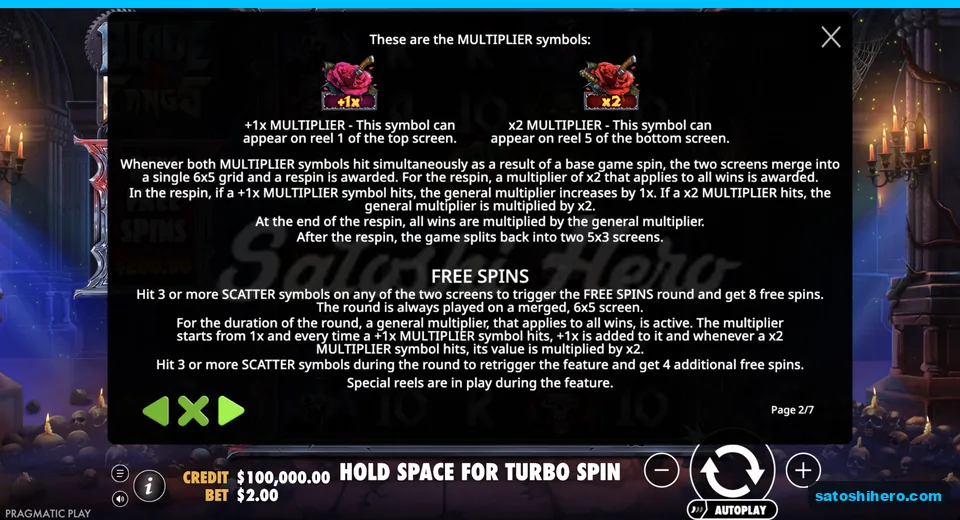Special symbols page shows both Multiplier Roses