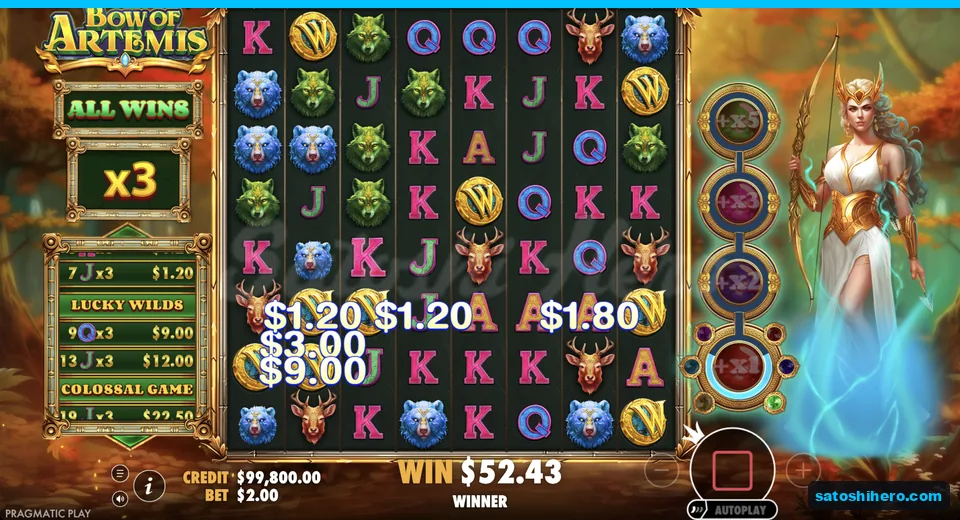 Hunt round shows x3 and gold Wild coins