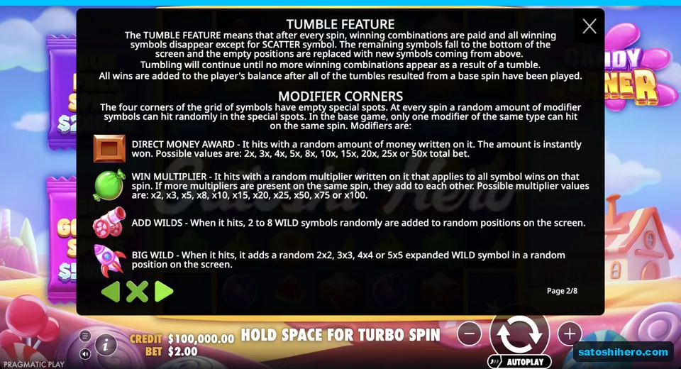Rules panel explains four corner modifiers