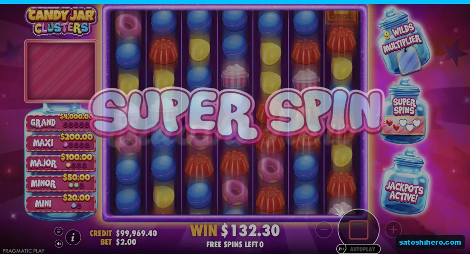 Super Spin banner with active jars