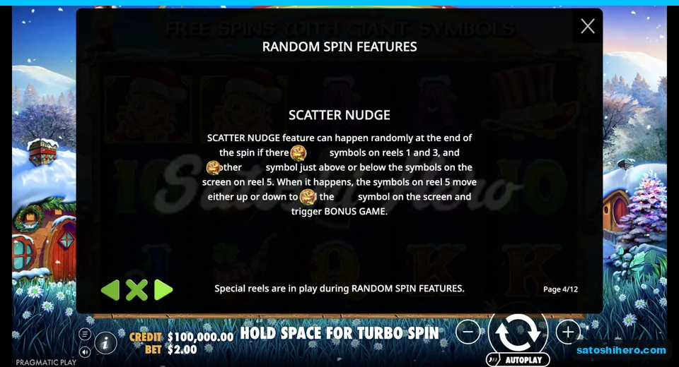 Scatter nudge rule shows the fifth reel shift