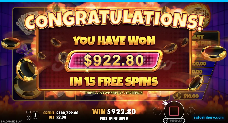 Collect screen shows a $922.80 bonus result