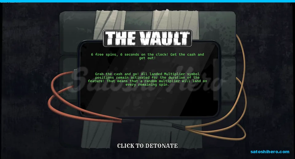 Vault intro screen showing six free spins
