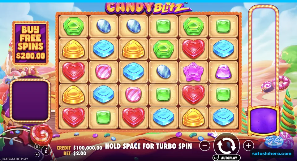 Base spin shows candies across the full grid