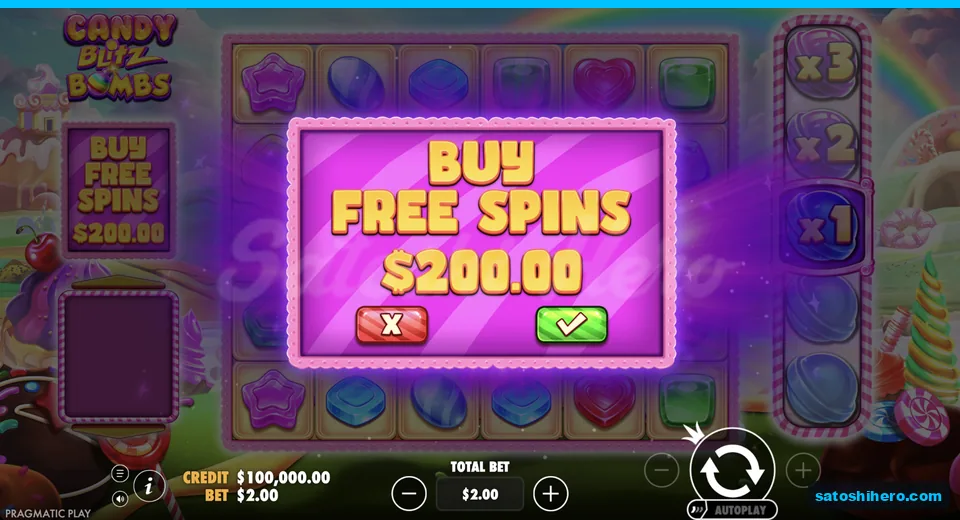 Buy free spins panel opens at stake