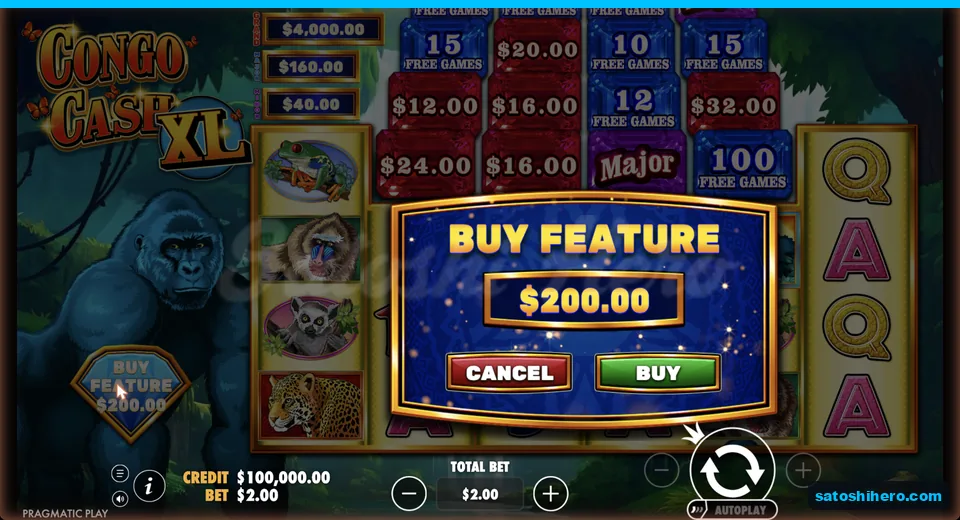 Buy menu opens at the $200.00 price