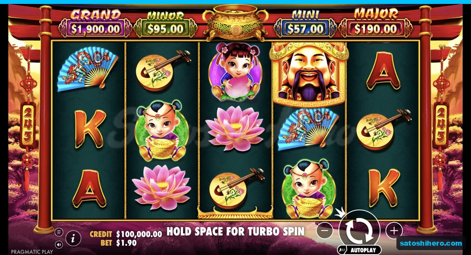 Base grid rests under jackpot ribbon