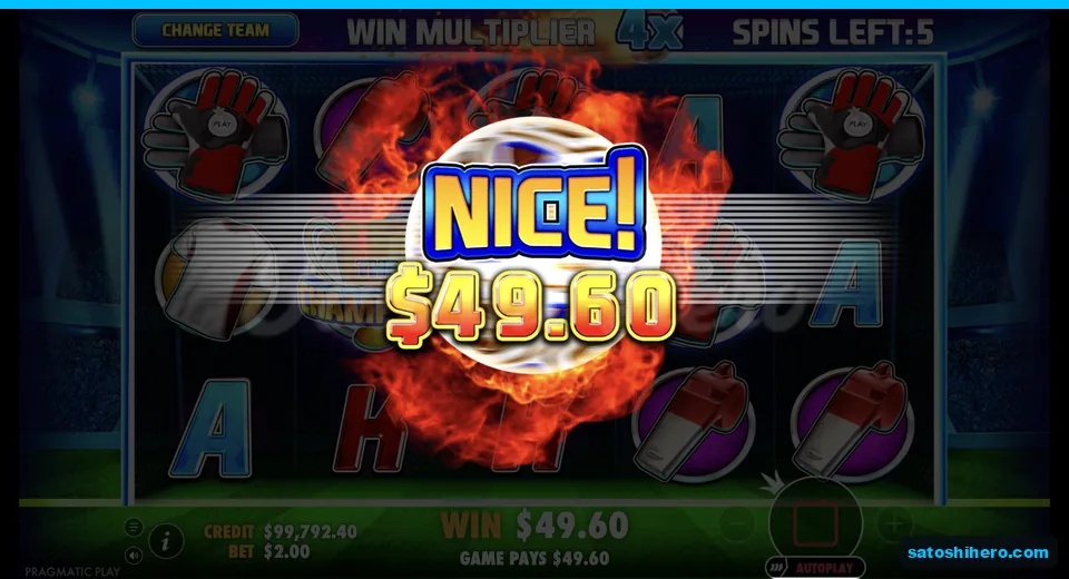 Line win pays $49.60 with 4x active