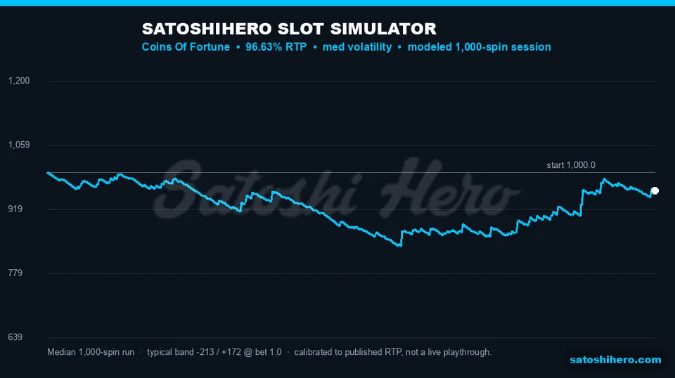 Blue simulator curve with modest swings